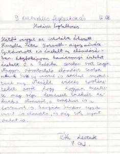 9. kulturális előadás tanuló beszámoló